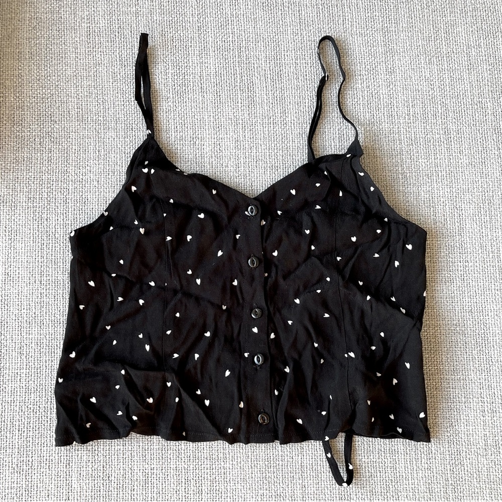 Black and White Polka Dot Cropped Cami